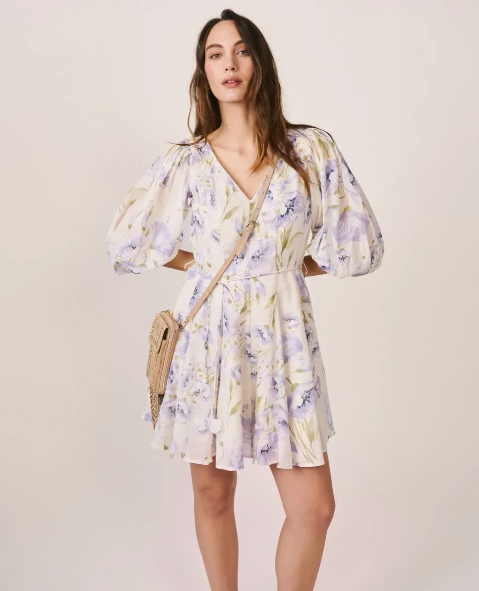 Alma en Pena V26CL0102 robe mini lavande fleurie