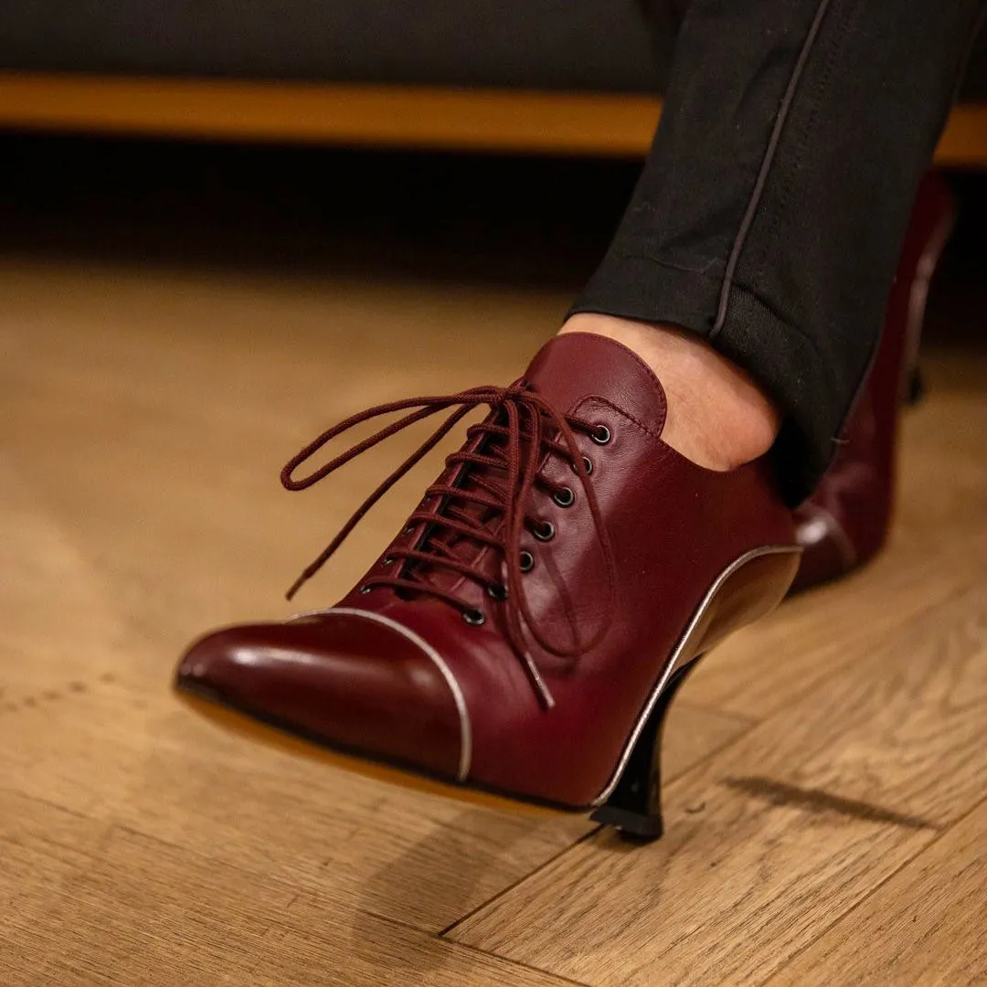 Karine Arabian LECOURBE escarpin bordeaux cuir 70mm