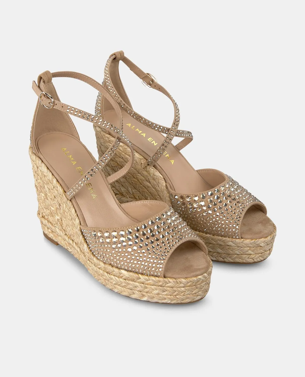 Alma en Pena V2551004 Suede Sand compensées beige 9,8 cm