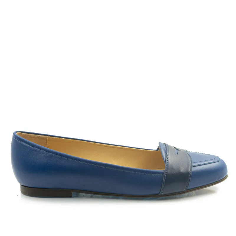 Bégum Paris Boston mocassins bleu marine cuir
