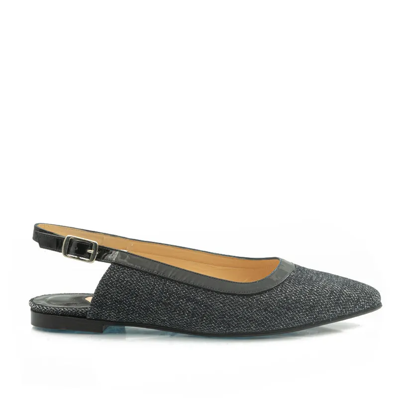 Bégum Paris Bahia ballerines denim foncé talon 1 cm