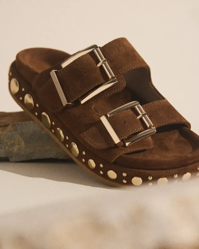 Alma en Pena V267202 sandales plates cuir caramel