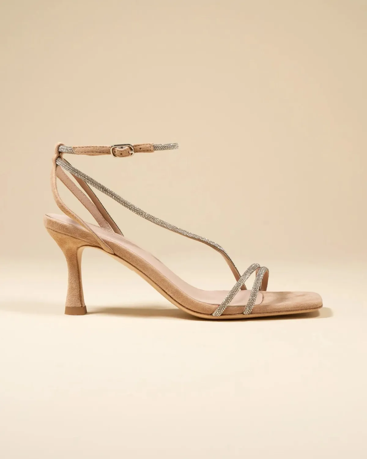 Mi/Mai Capri Nude sandales talons strass nude