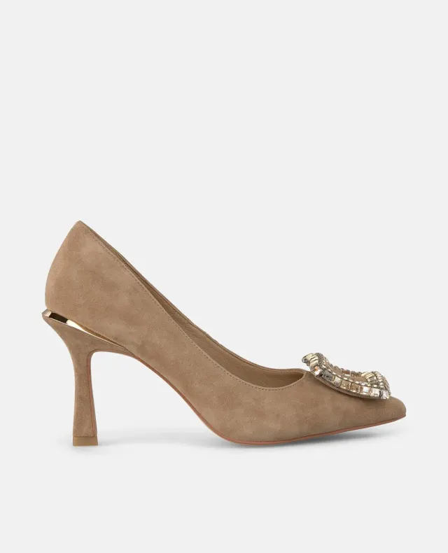 Alma en Pena I250401 escarpins camel suède talon 9 cm