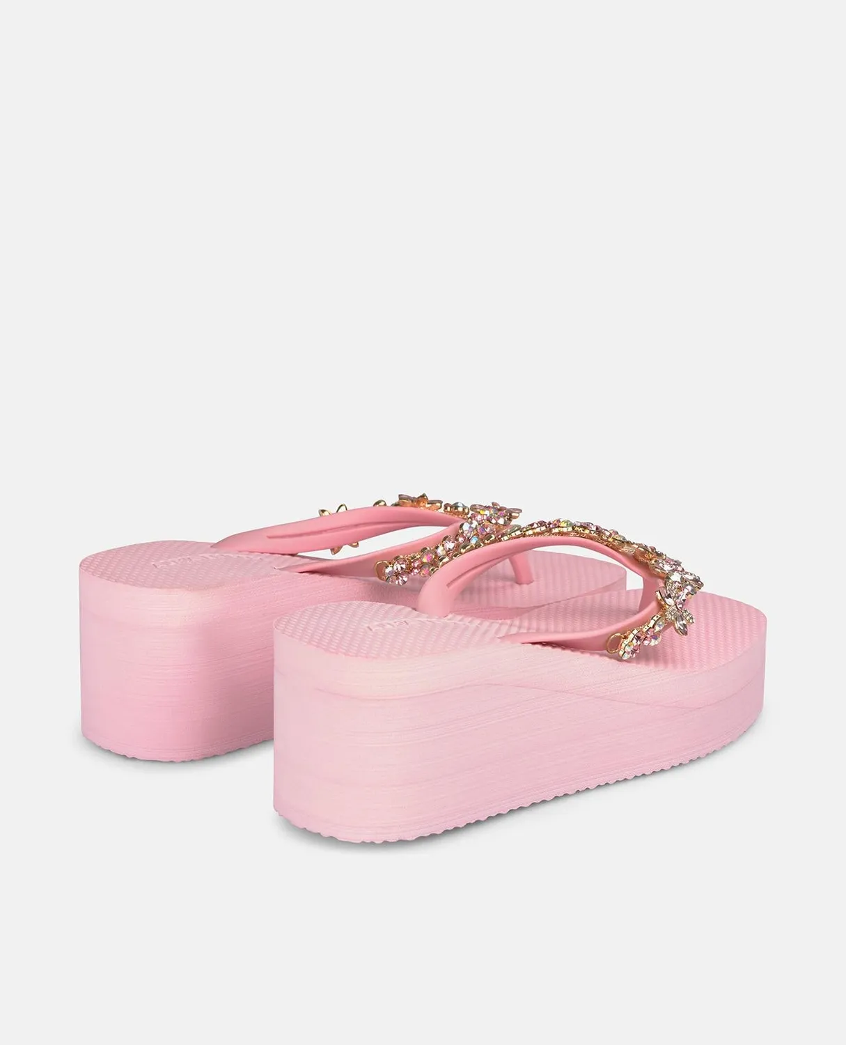 Alma en Pena V251999 Tongs Rose Fleur Strass Plates