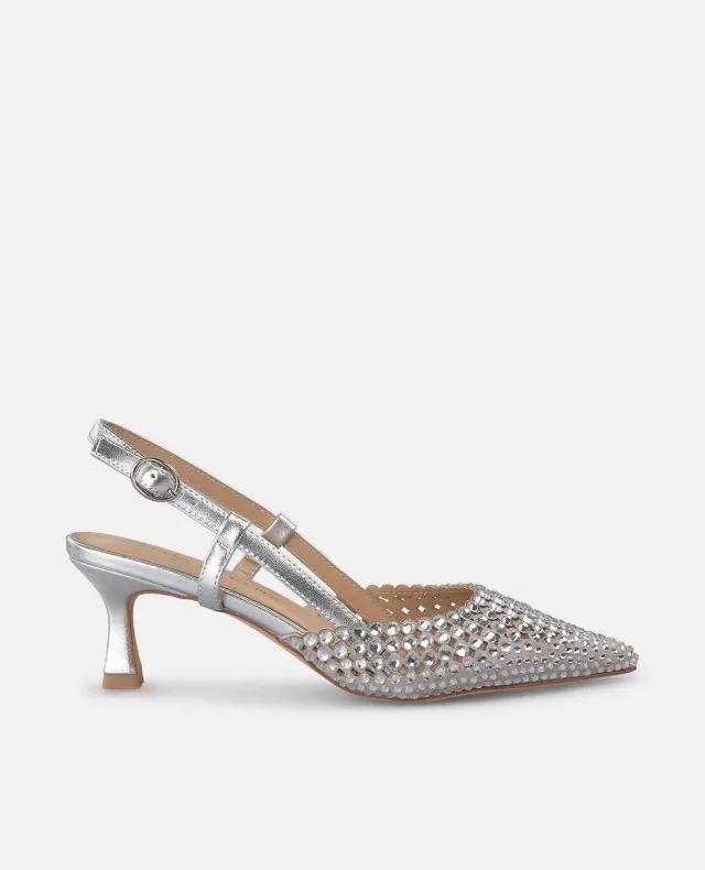 Alma en Pena V250662 escarpins argentes strass talon 6 cm
