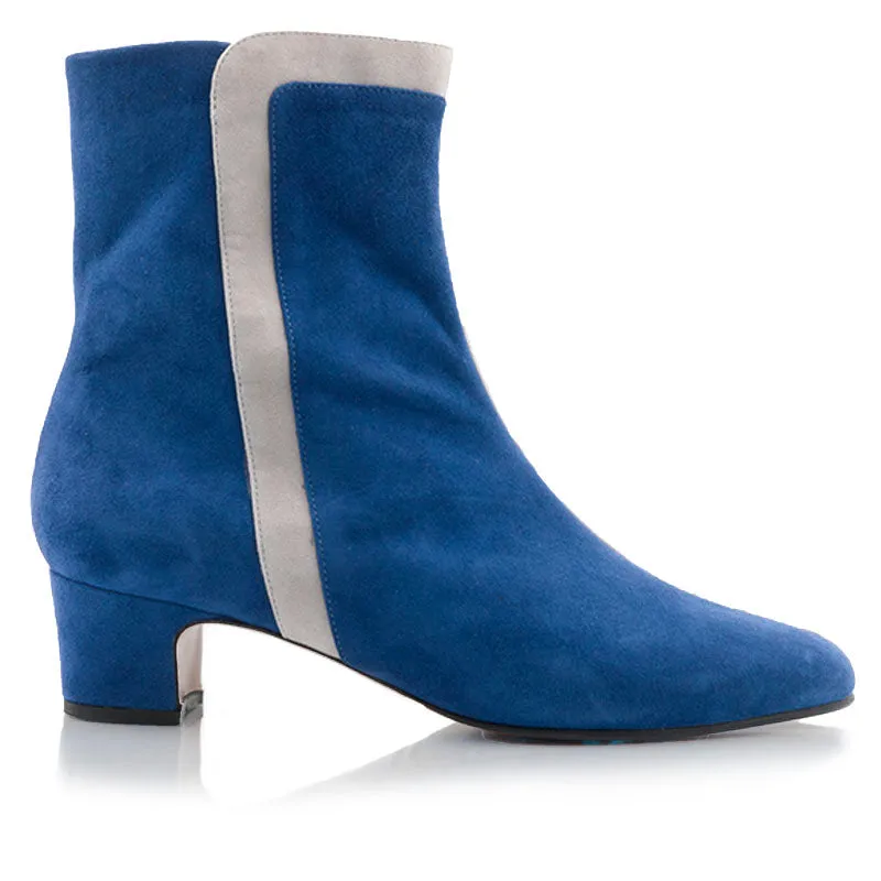 Bégum Paris Chéri bottines chèvre velours bleu