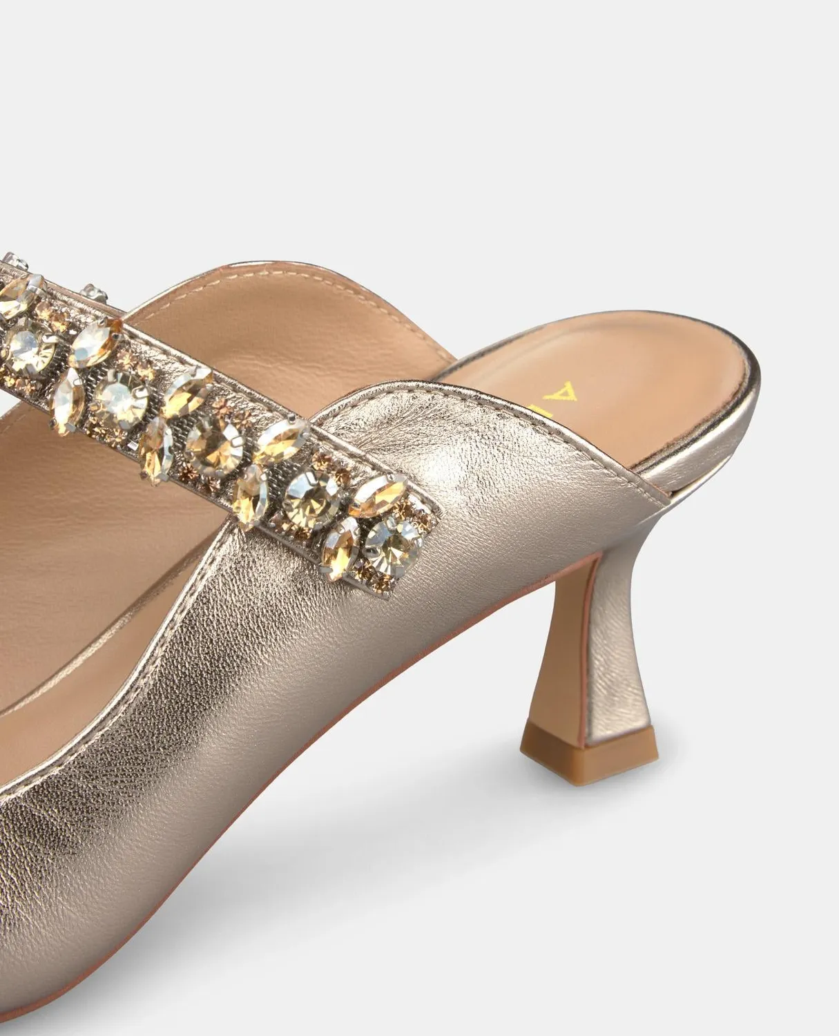 Alma en Pena V250652 mules bronze cuir strass 6 cm