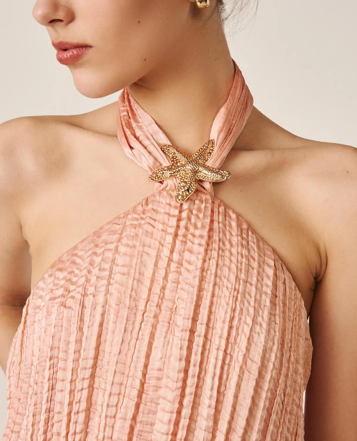 Alma en Pena V26CL0514 blouse satin froissé rose