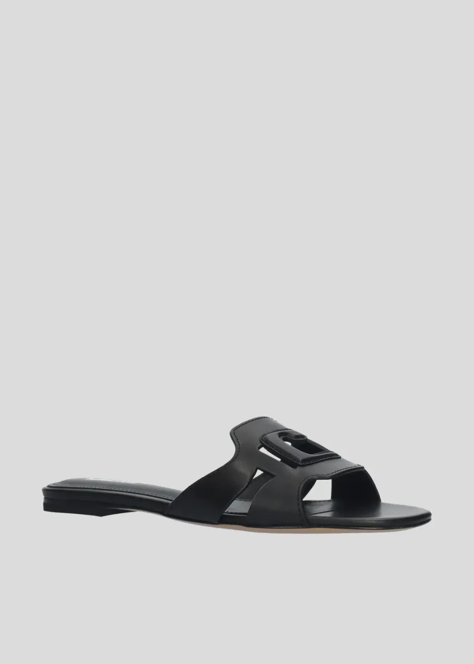 Lola Cruz Cuirine sandales plates noires cuir